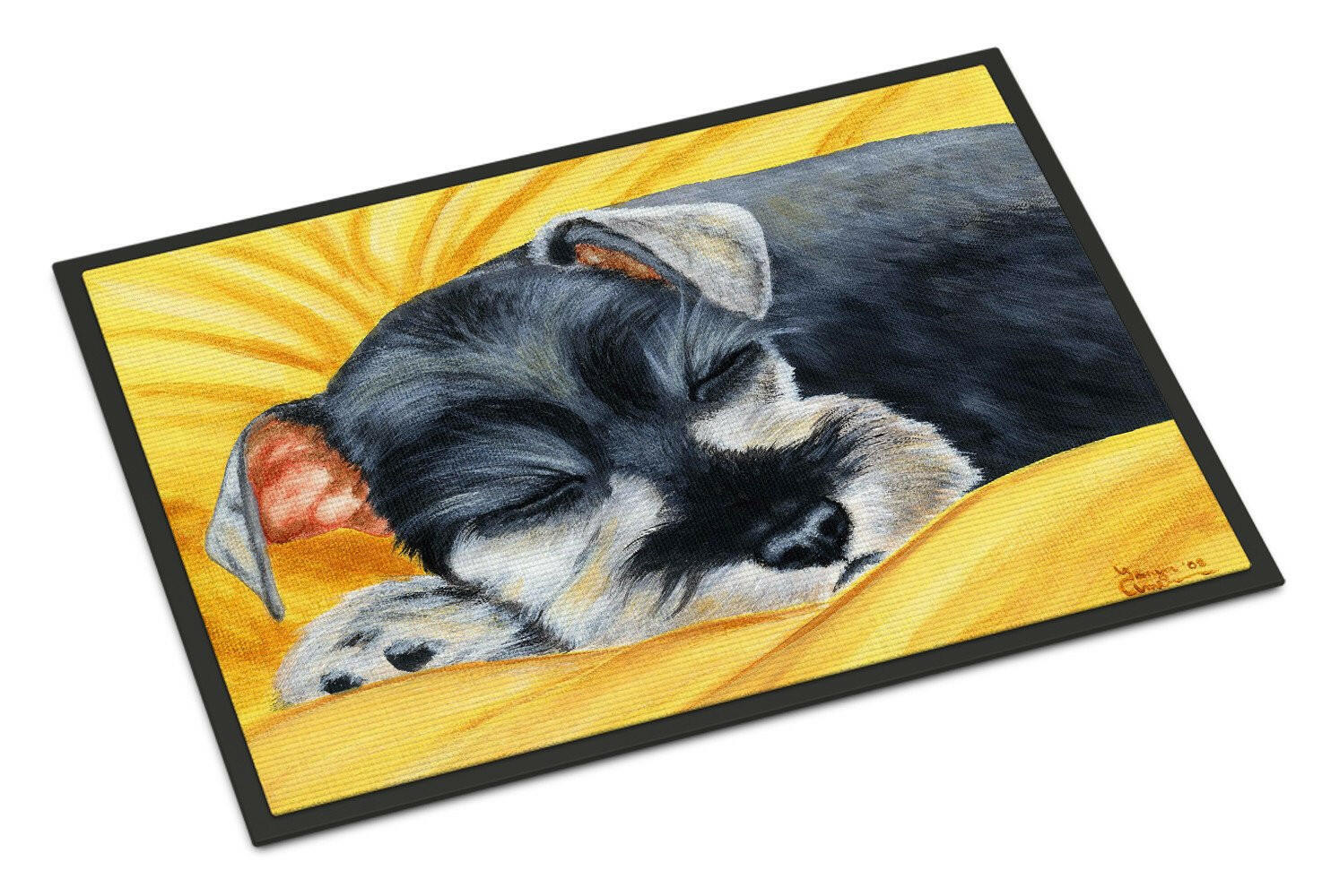 Snoozing Schnauzer Indoor or Outdoor Mat 18x27 AMB1161MAT - the-store.com