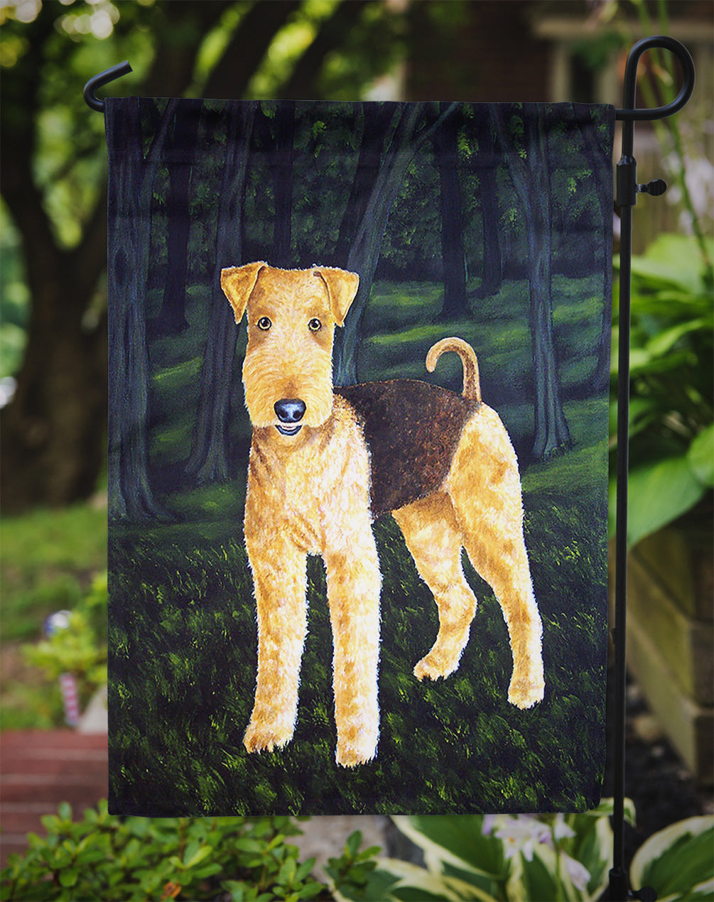 Delta Airedale Terrier Flag Garden Size  the-store.com.