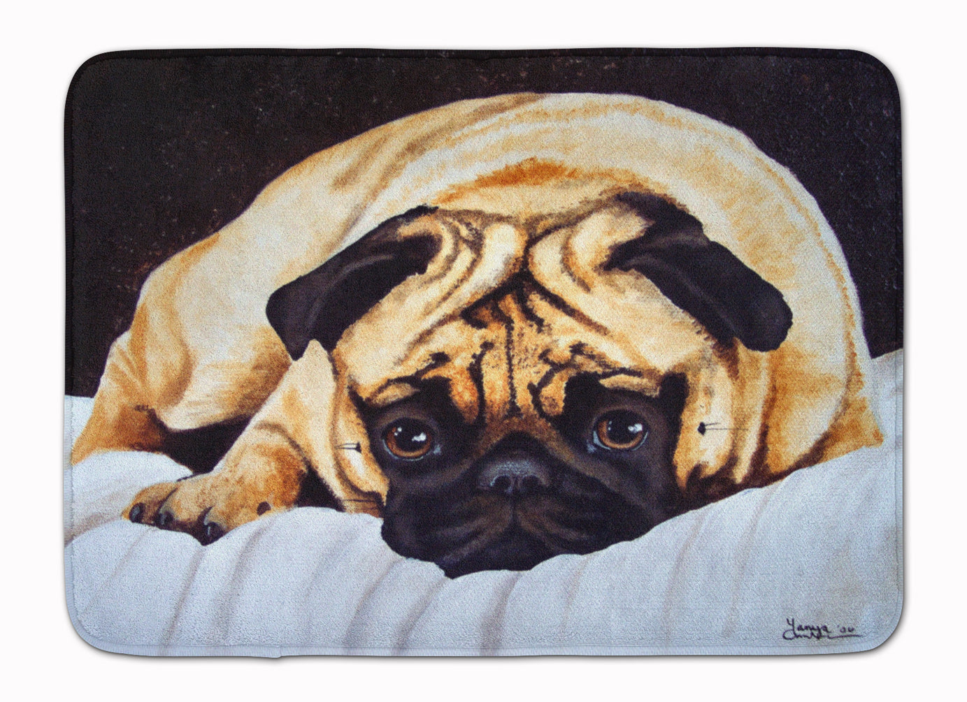 Fred the Pug Machine Washable Memory Foam Mat AMB1194RUG - the-store.com