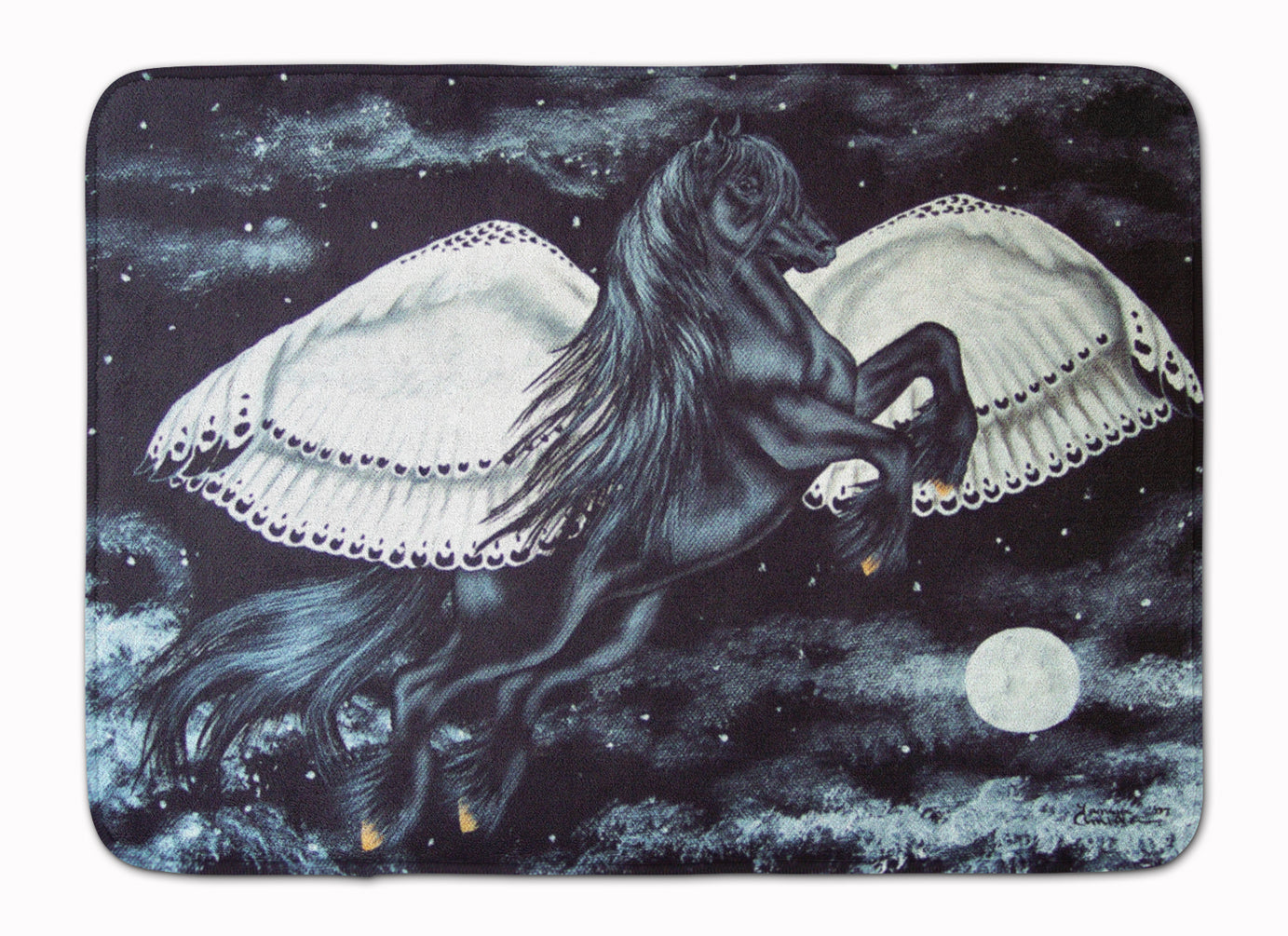 Black Flying Horse Machine Washable Memory Foam Mat AMB1222RUG - the-store.com