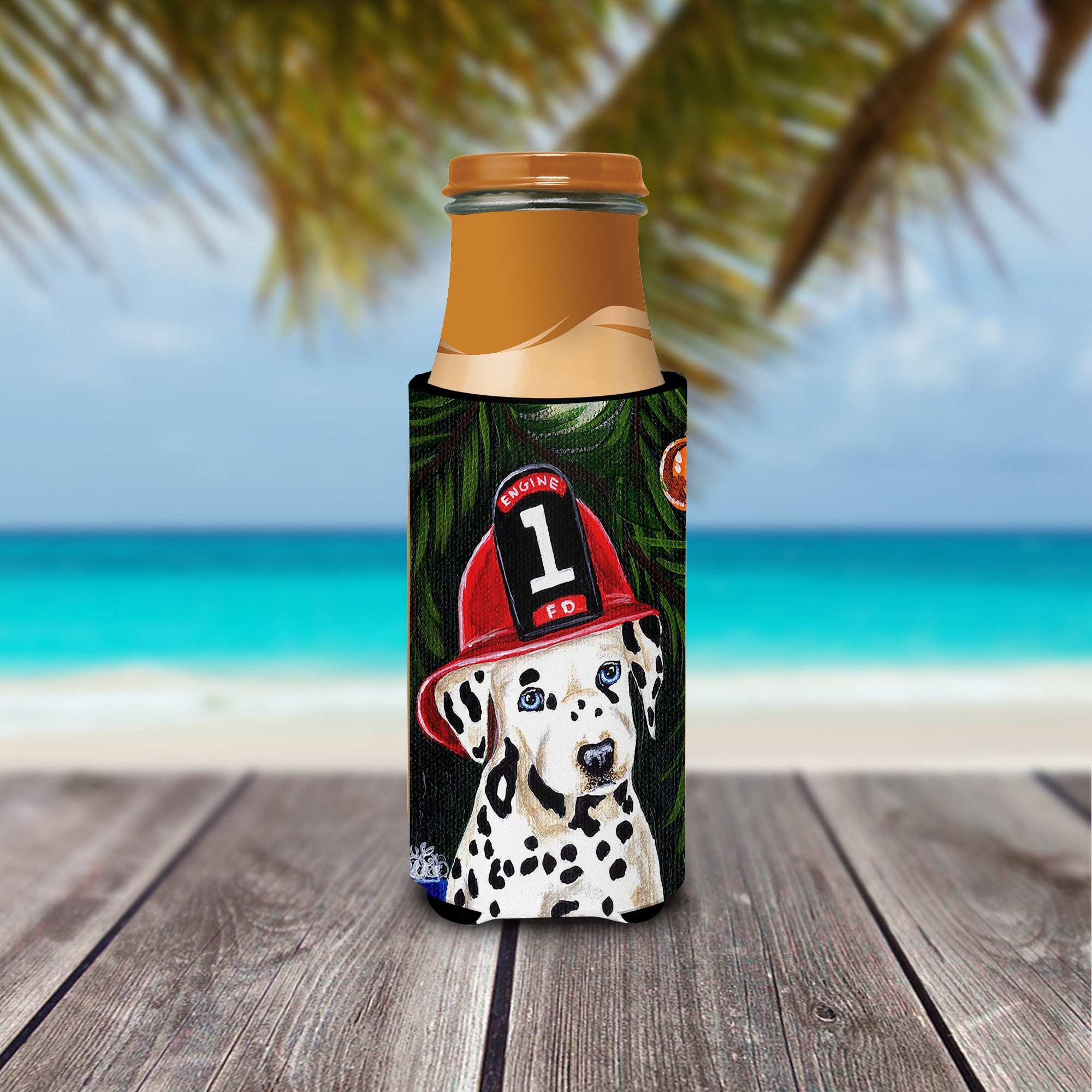 Fire Fighter Christmas Dalmatian Ultra Beverage Insulators for slim cans AMB1317MUK  the-store.com.