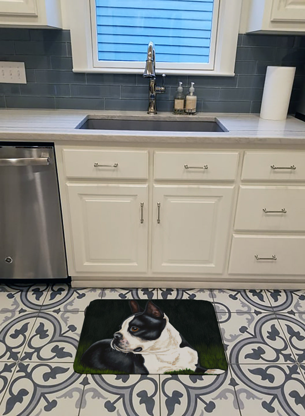 Boston Terrier Beauty Machine Washable Memory Foam Mat AMB1321RUG - the-store.com