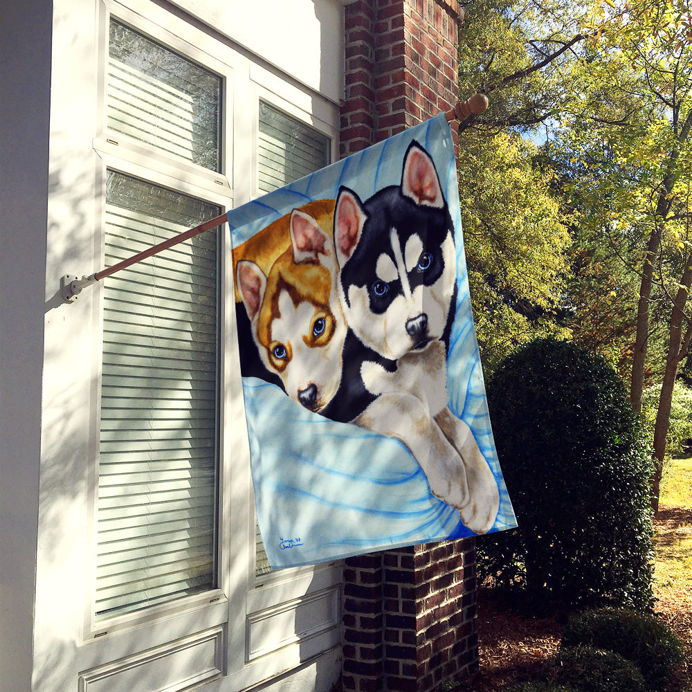 Snow Angels Siberian Husky Flag Canvas House Size AMB1327CHF  the-store.com.