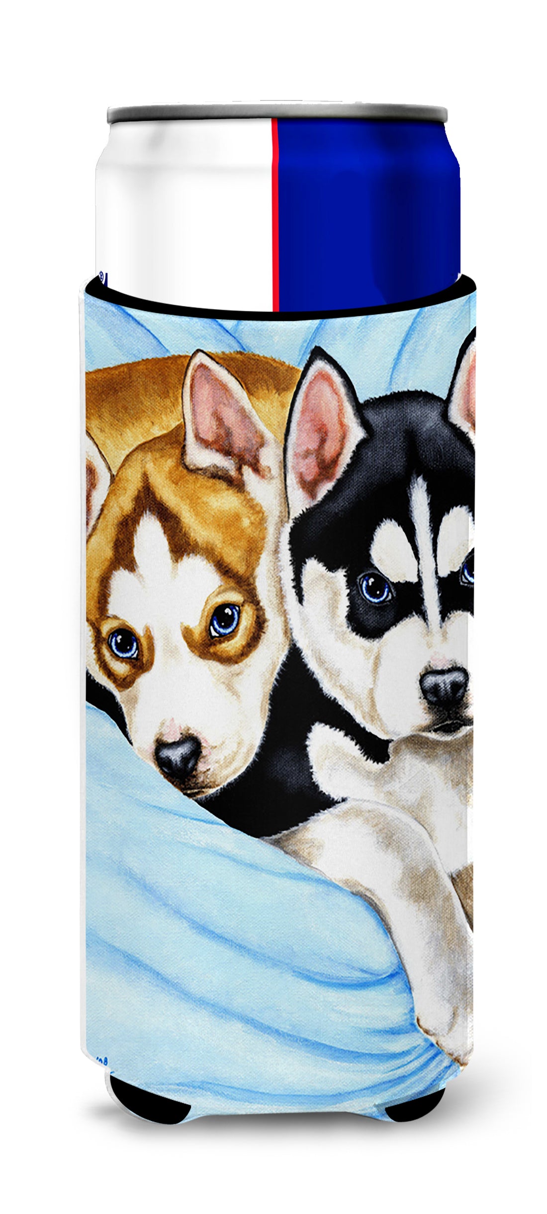 Snow Angels Siberian Husky Ultra Beverage Insulators for slim cans AMB1327MUK  the-store.com.