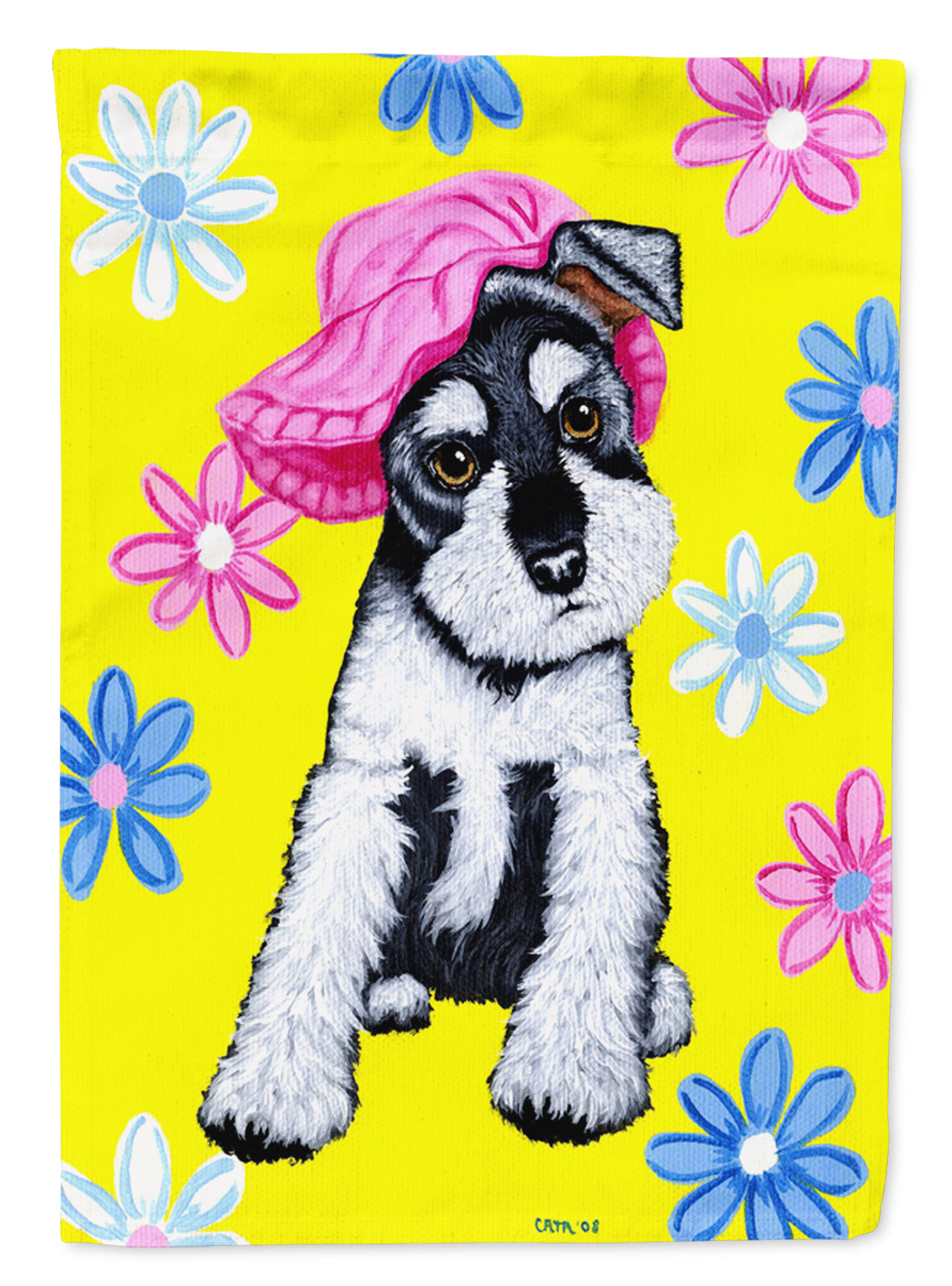 Spring Cutie Schnauzer Flag Garden Size AMB1331GF  the-store.com.