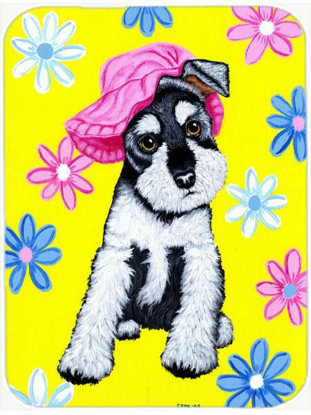 Spring Cutie Schnauzer Glass Cutting Board Large AMB1331LCB by Caroline&#39;s Treasures