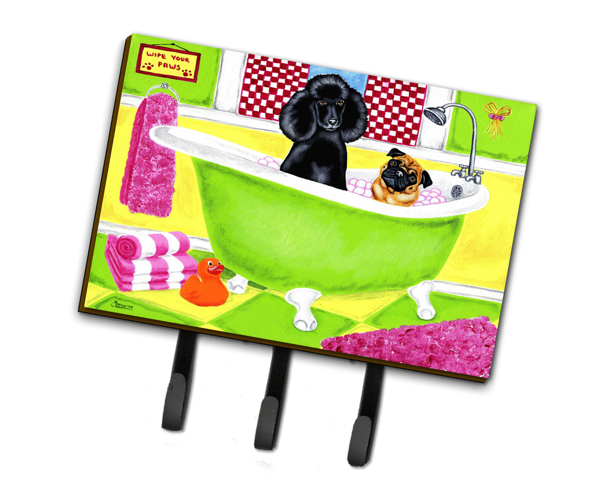 Tub for Two with Poodle and Pug Leash or Key Holder AMB1335TH68  the-store.com.