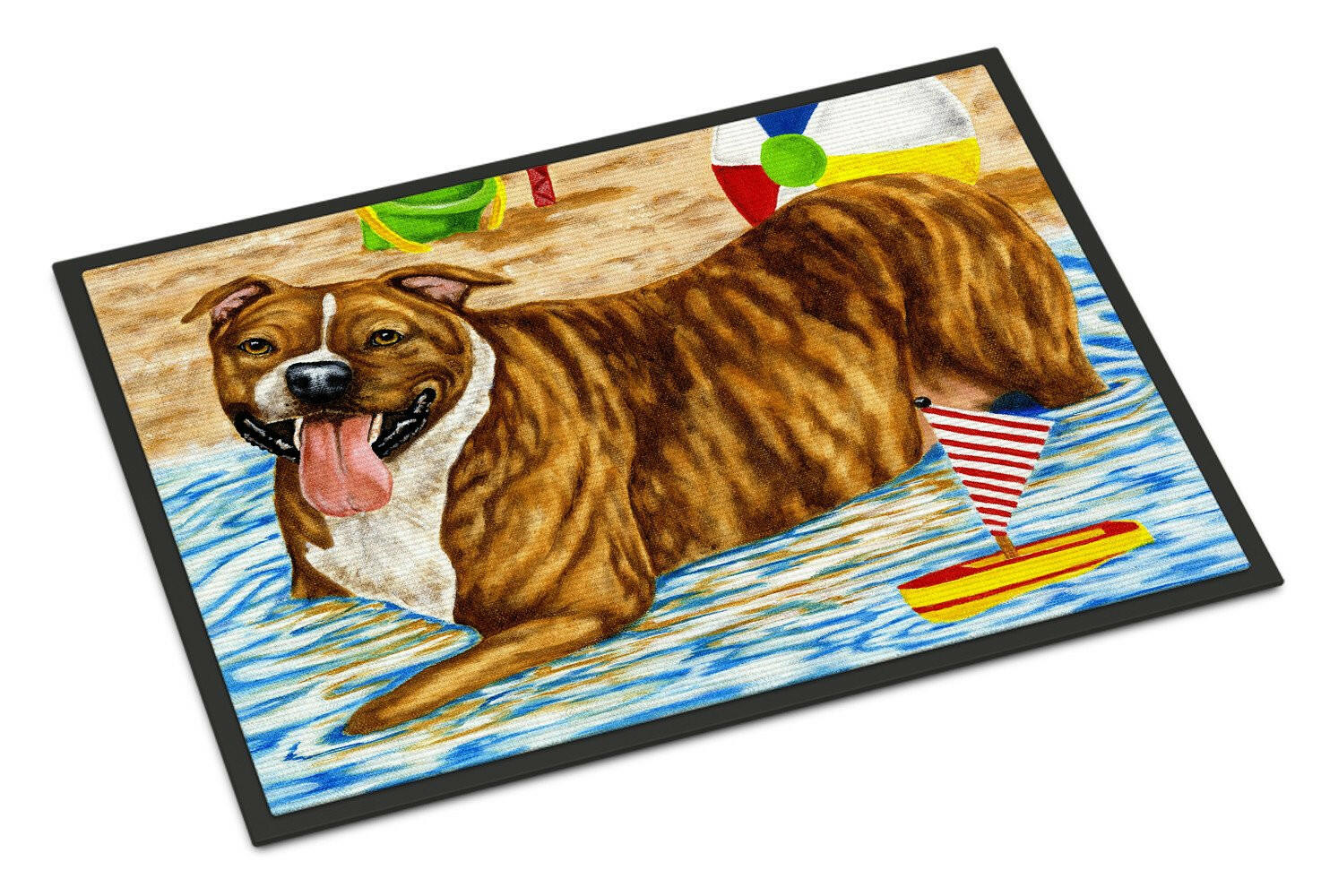 Beach Bum Staffie Indoor or Outdoor Mat 24x36 AMB1338JMAT - the-store.com