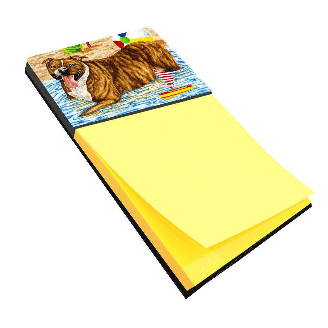 Beach Bum Staffie Sticky Note Holder AMB1338SN by Caroline's Treasures