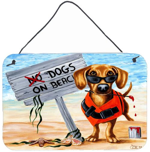 The Dog Beach Dachshund Wall or Door Hanging Prints by Caroline&#39;s Treasures