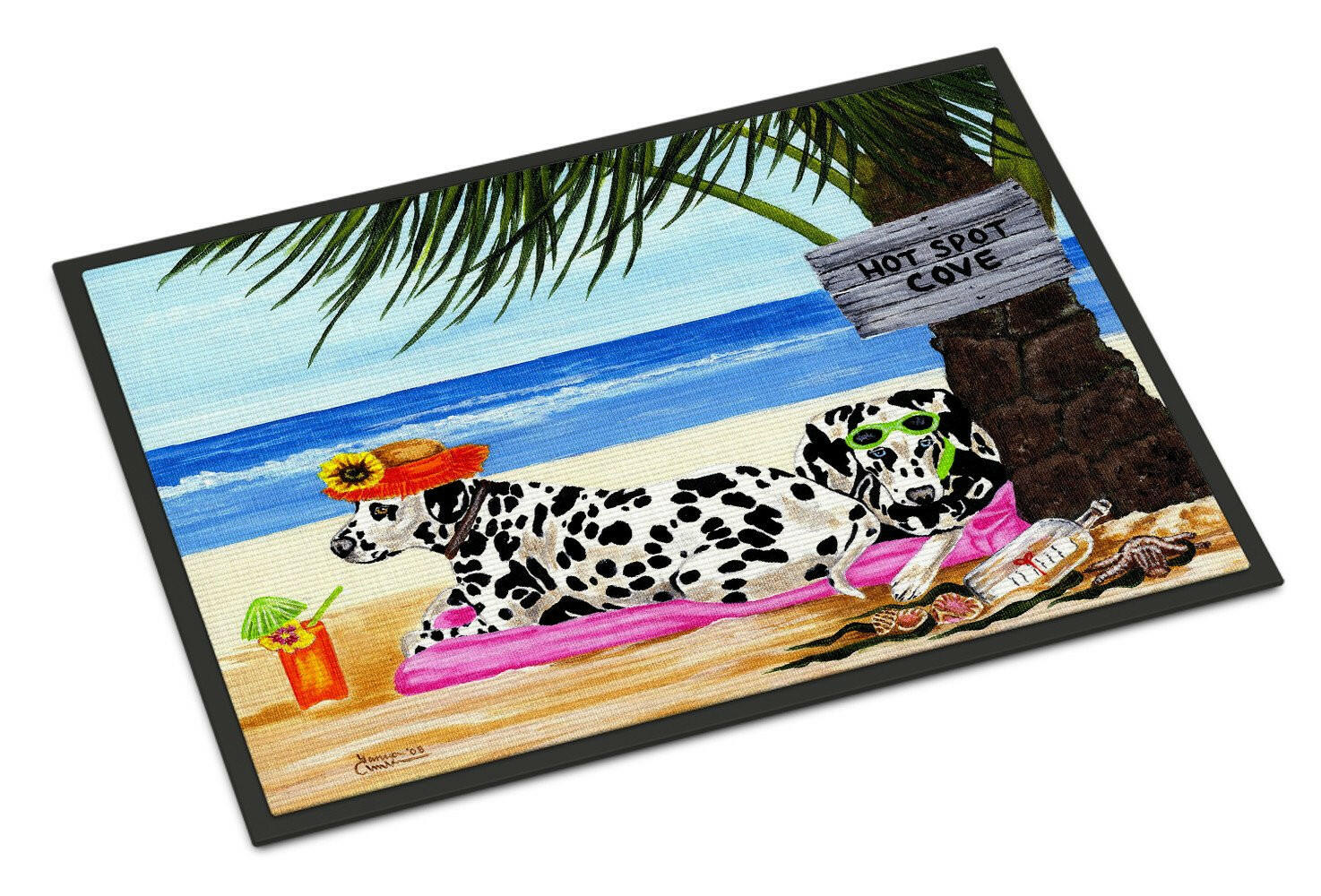 Hot Spot Cove Beach Dalmatian Indoor or Outdoor Mat 24x36 AMB1342JMAT - the-store.com