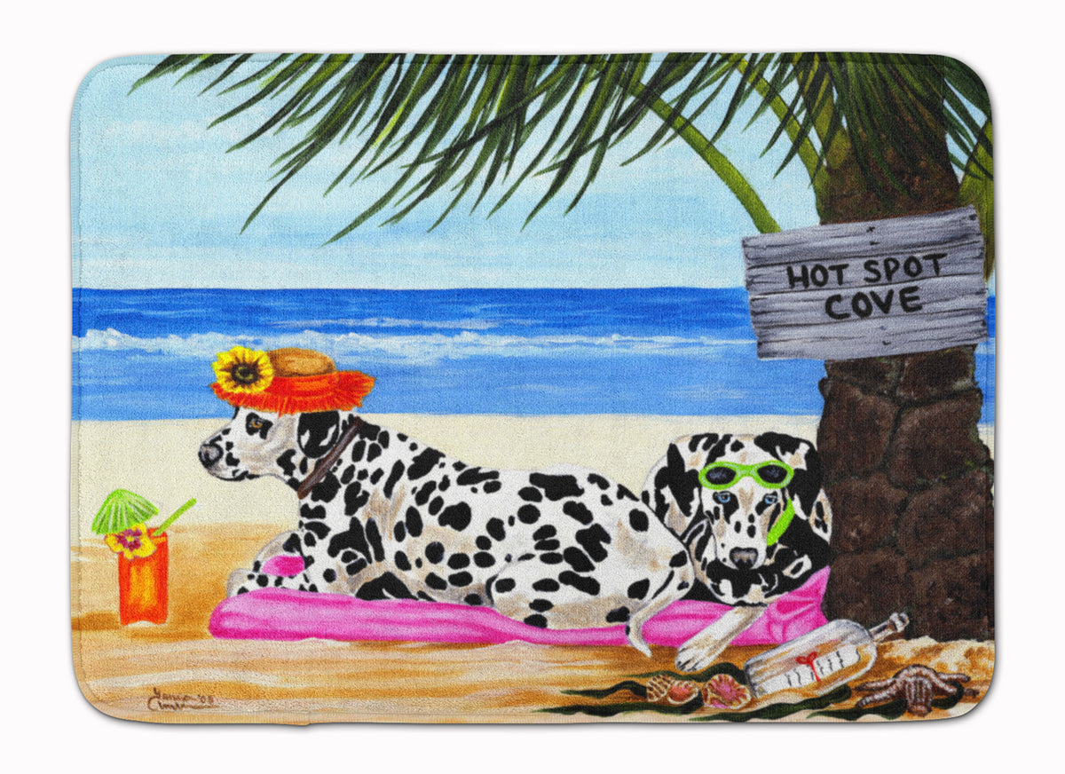 Hot Spot Cove Beach Dalmatian Machine Washable Memory Foam Mat AMB1342RUG - the-store.com