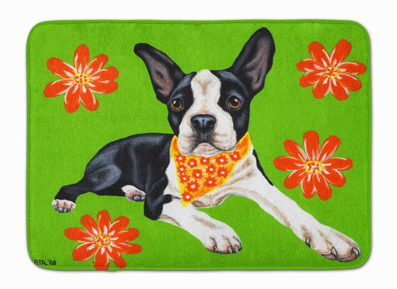 Cosmo Cutie Boston Terrier Machine Washable Memory Foam Mat AMB1385RUG - the-store.com