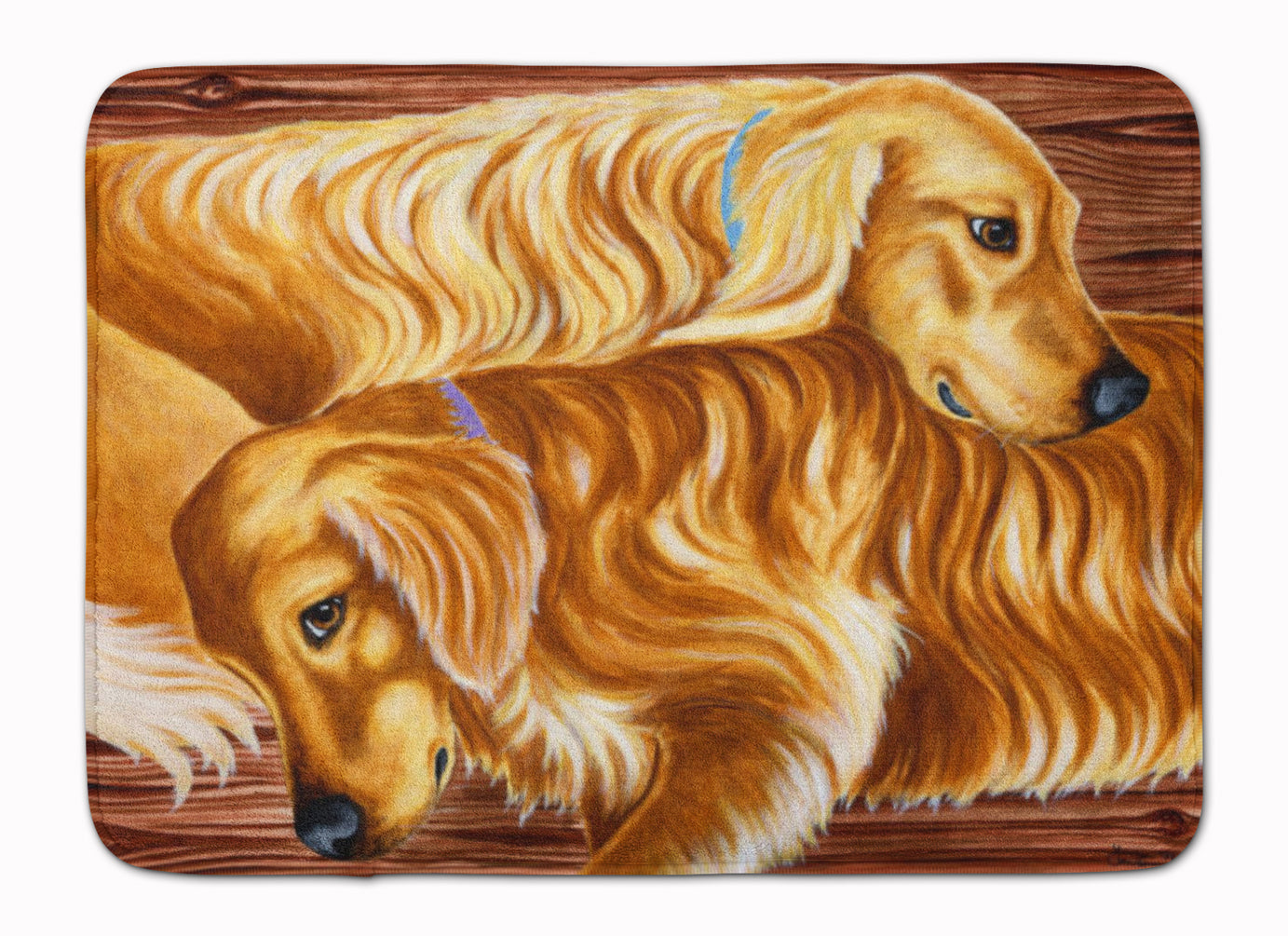 Zeus and Chloie the Golden Retrievers Machine Washable Memory Foam Mat AMB1387RUG - the-store.com