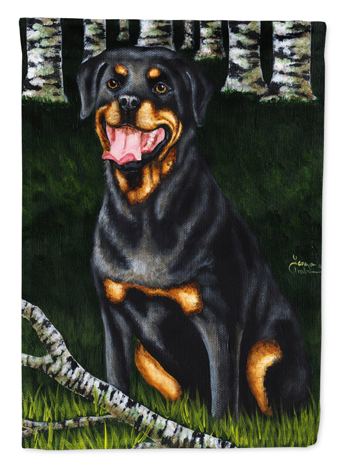 Backwoods Companion Rottweiler Flag Garden Size  the-store.com.