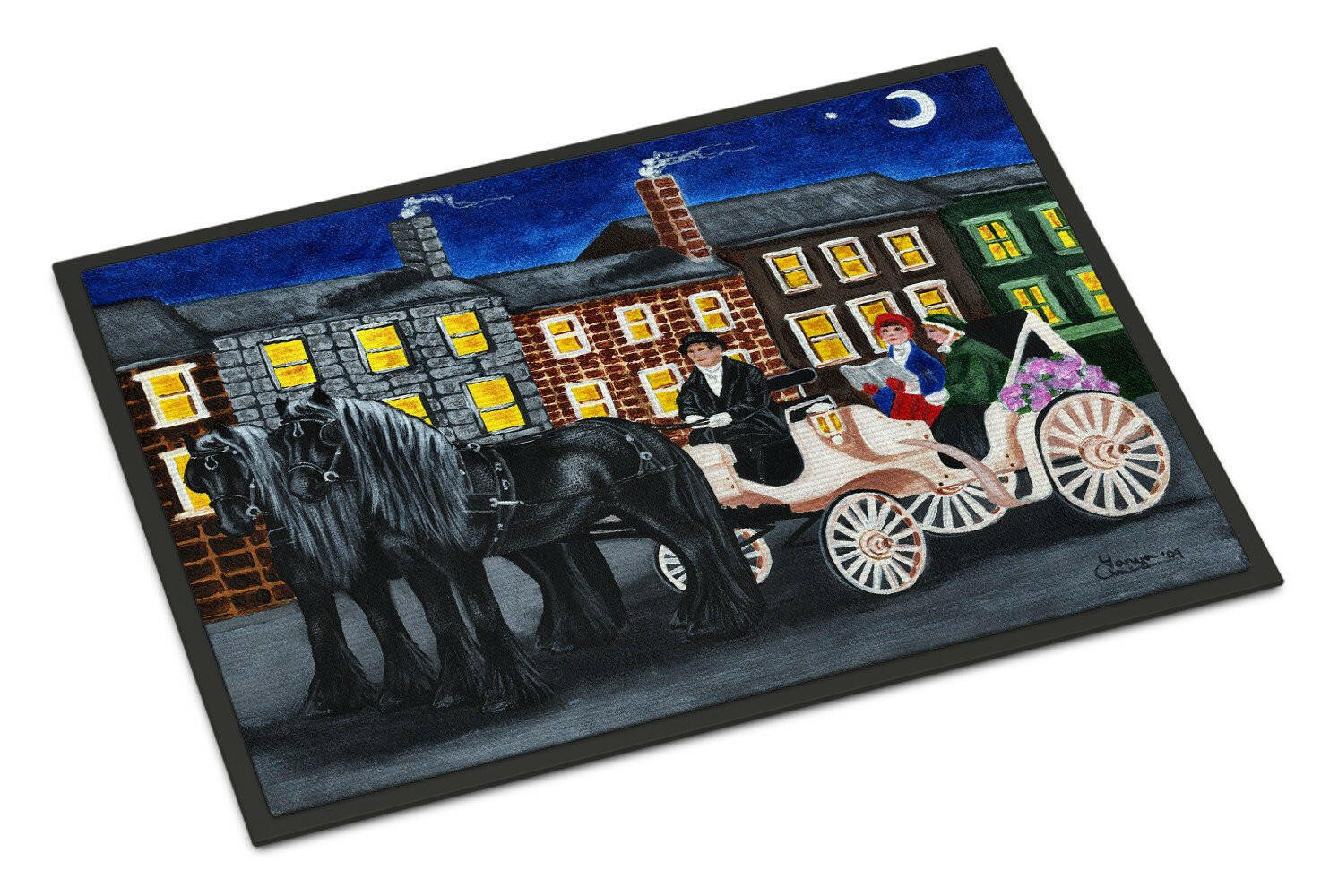 City Carriage Ride Horse Indoor or Outdoor Mat 24x36 AMB1409JMAT - the-store.com