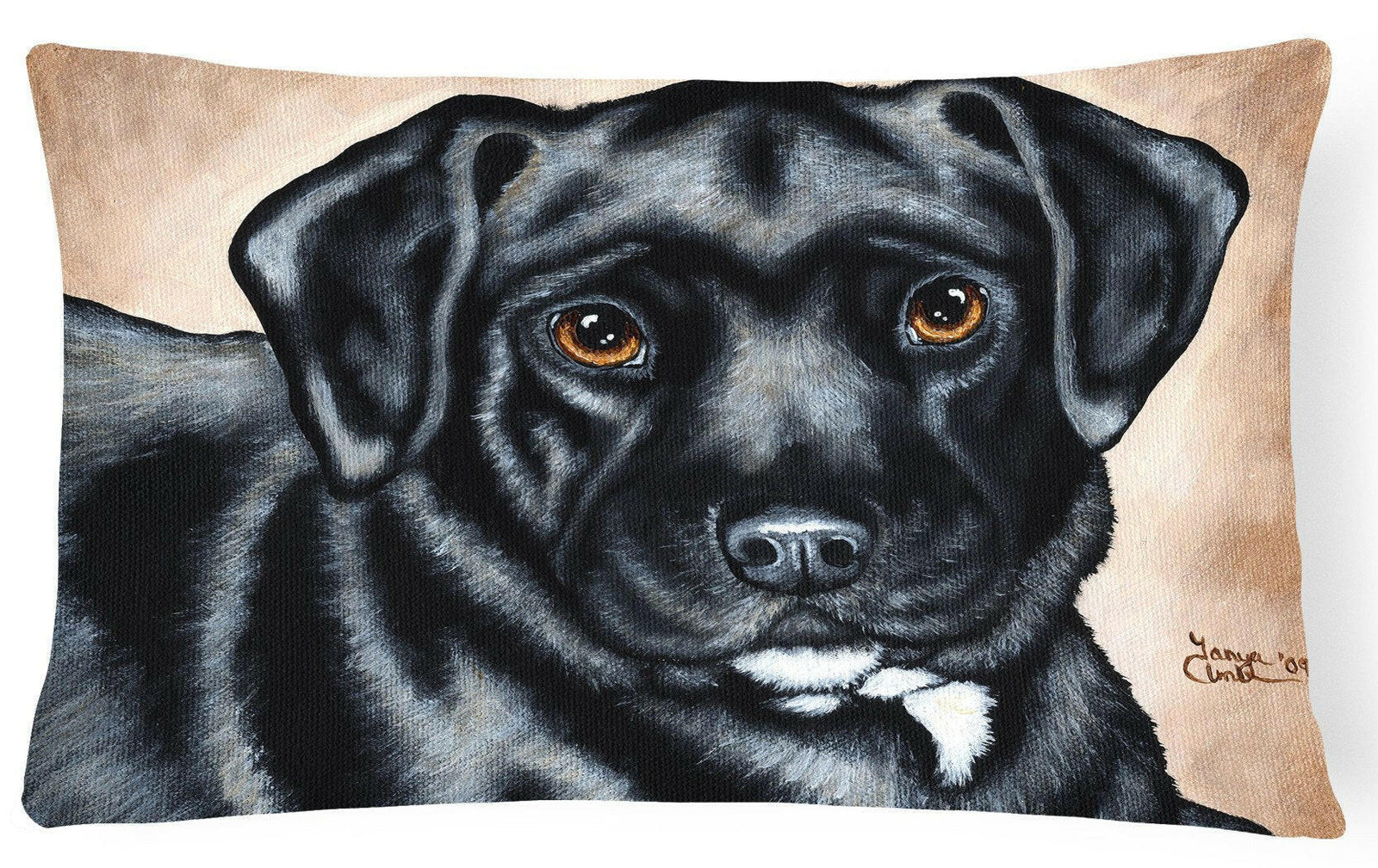 Black Bart the Labrador Fabric Decorative Pillow AMB1415PW1216 by Caroline's Treasures