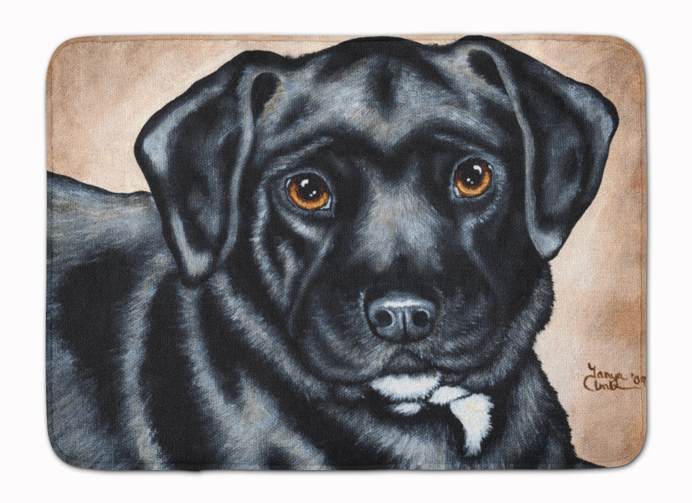 Black Bart the Labrador Machine Washable Memory Foam Mat AMB1415RUG - the-store.com