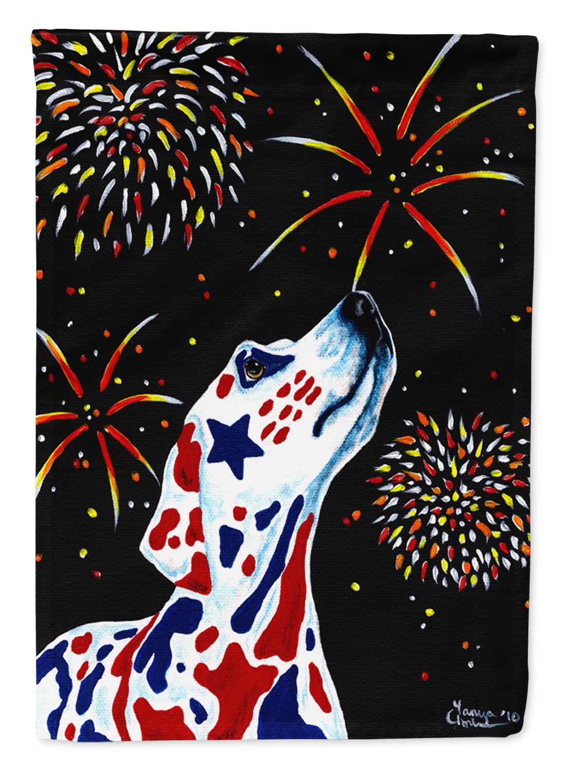 For our Heros Fireworks Patriotic Dalmatian Flag Garden Size  the-store.com.