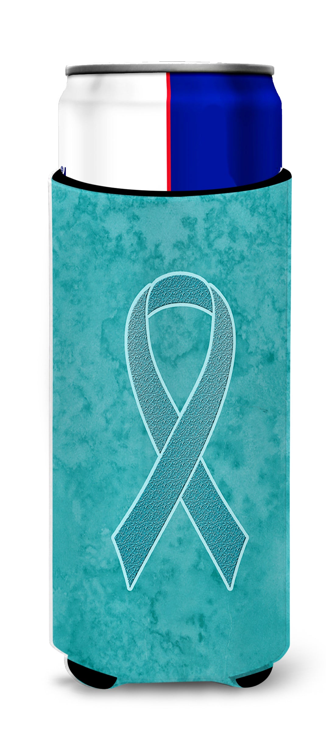 Teal Ribbon for Ovarian Cancer Awareness Ultra Beverage Insulators for slim cans AN1201MUK.