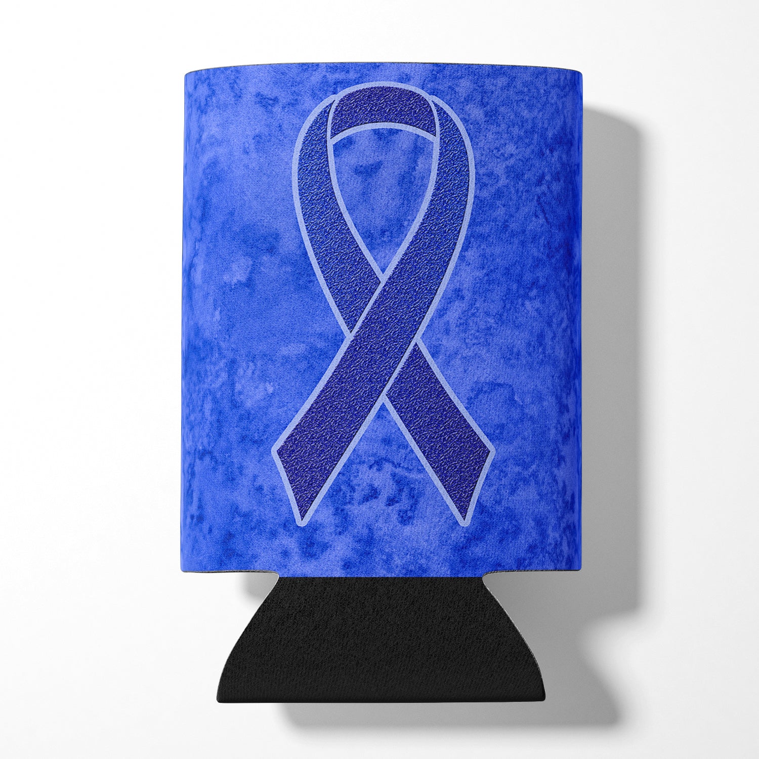 Dark Blue Ribbon for Colon Cancer Awareness Can or Bottle Hugger AN1202CC.