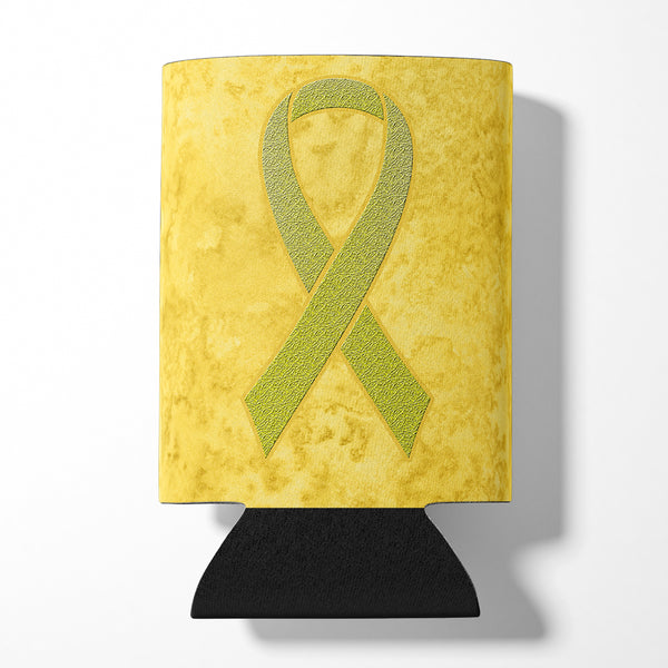Yellow Ribbon for Sarcoma, Bone or Bladder Cancer Awareness Can or Bottle Hugger AN1203CC.