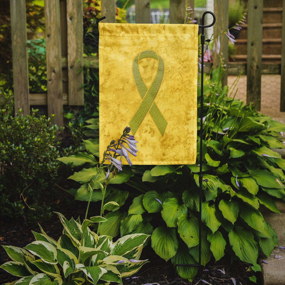 Yellow Ribbon for Sarcoma, Bone or Bladder Cancer Awareness Flag Garden Size AN1203GF  the-store.com.