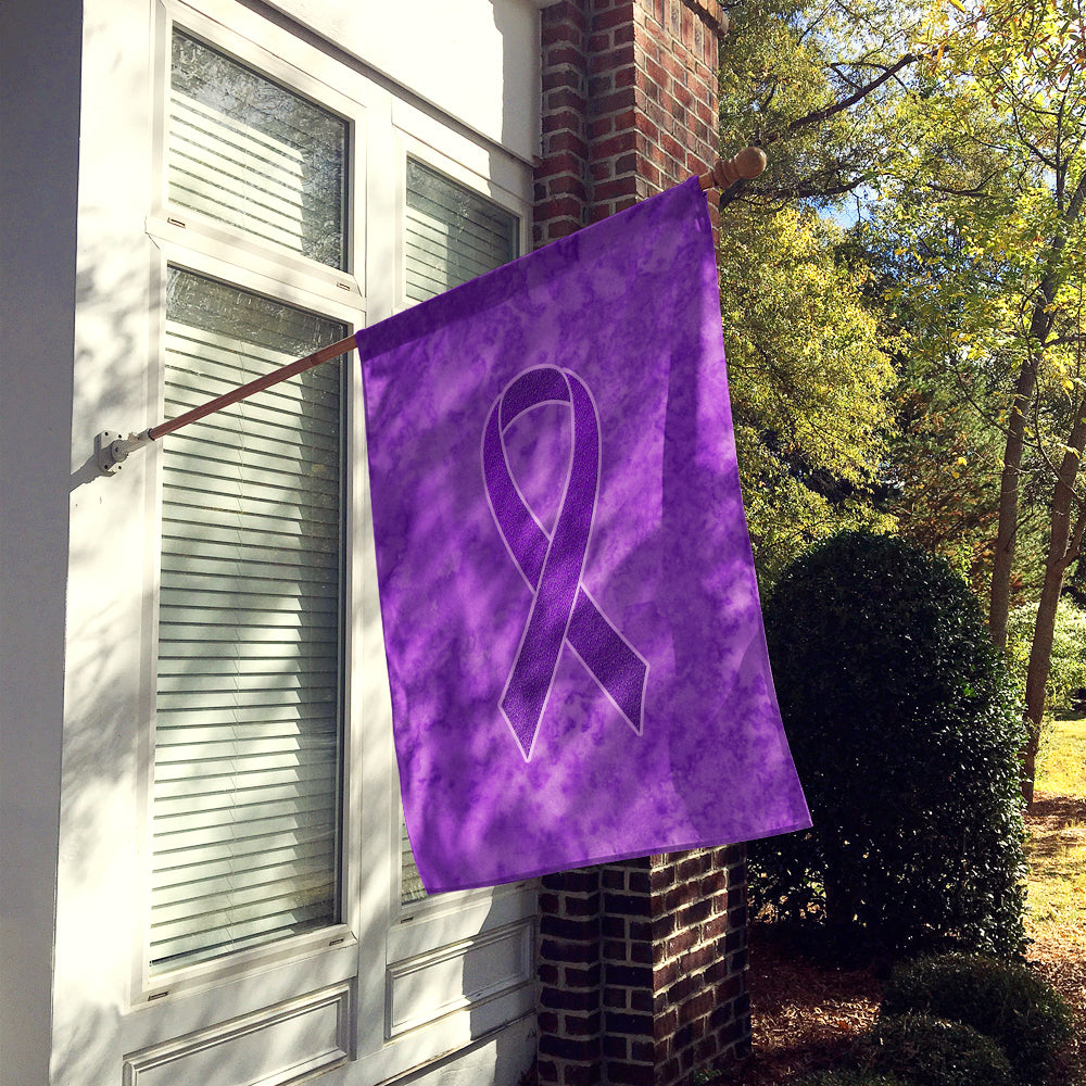Purple Ribbon for Pancreatic and Leiomyosarcoma Cancer Awareness Flag Canvas House Size AN1207CHF  the-store.com.