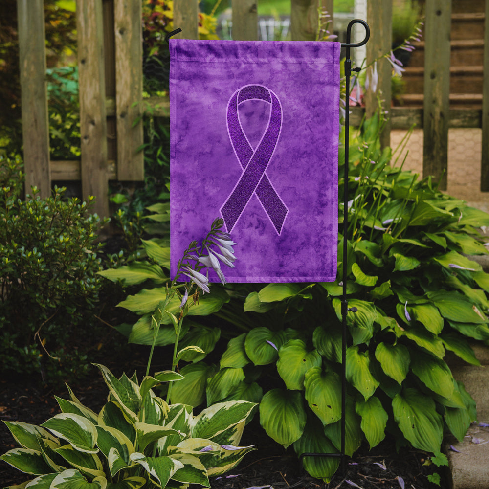 Purple Ribbon for Pancreatic and Leiomyosarcoma Cancer Awareness Flag Garden Size AN1207GF  the-store.com.