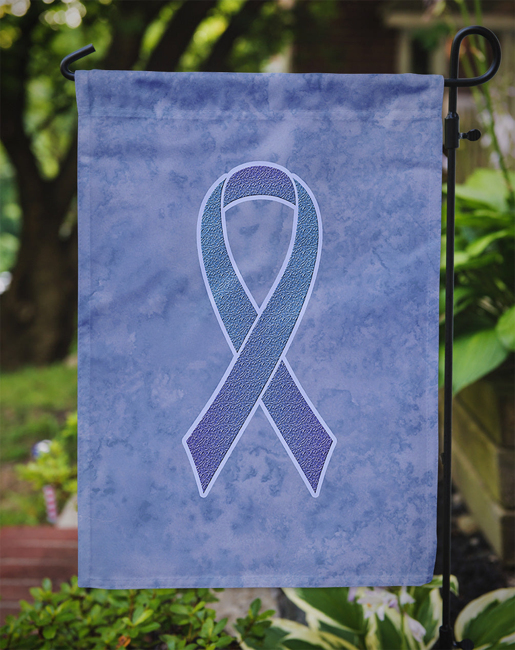 Periwinkle Blue Ribbon for Esophageal and Stomach Cancer Awareness Flag Garden Size  the-store.com.