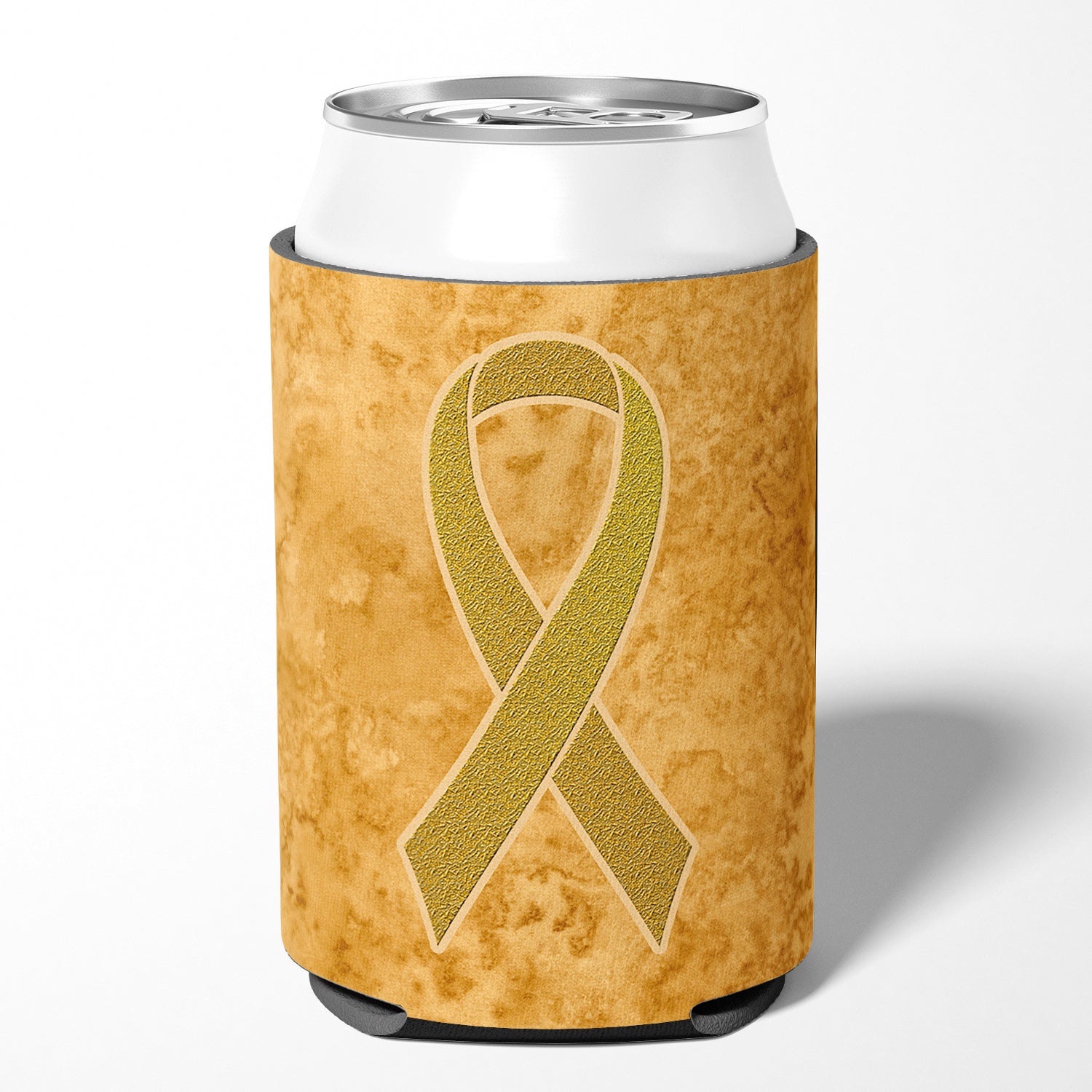 Gold Ribbon for Childhood Cancers Awareness Can or Bottle Hugger AN1209CC.