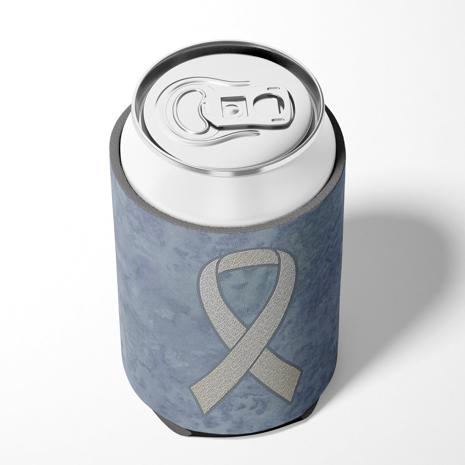 Clear Ribbon for Lung Cancer Awareness Can or Bottle Hugger AN1210CC.