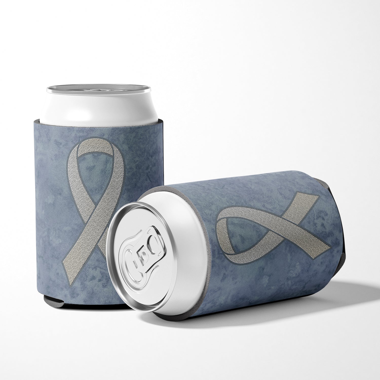 Clear Ribbon for Lung Cancer Awareness Can or Bottle Hugger AN1210CC.