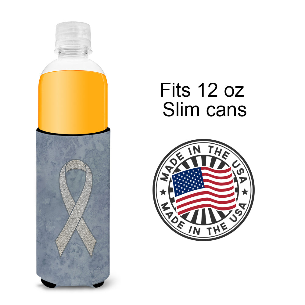 Clear Ribbon for Lung Cancer Awareness Ultra Beverage Insulators for slim cans AN1210MUK.