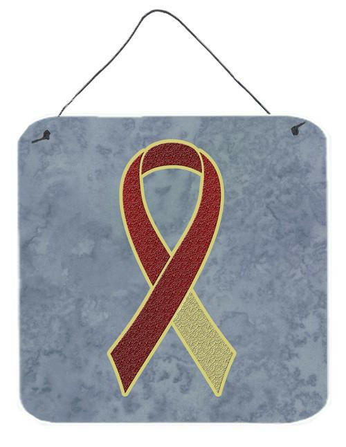 Burgundy and Ivory Ribbon for Head and Neck Cancer Awareness Wall or Door Hanging Prints AN1218DS66 by Caroline's Treasures