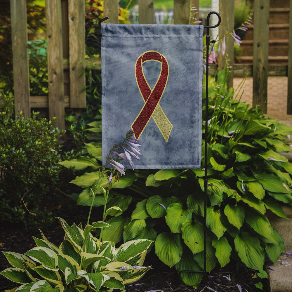 Burgundy and Ivory Ribbon for Head and Neck Cancer Awareness Flag Garden Size AN1218GF  the-store.com.