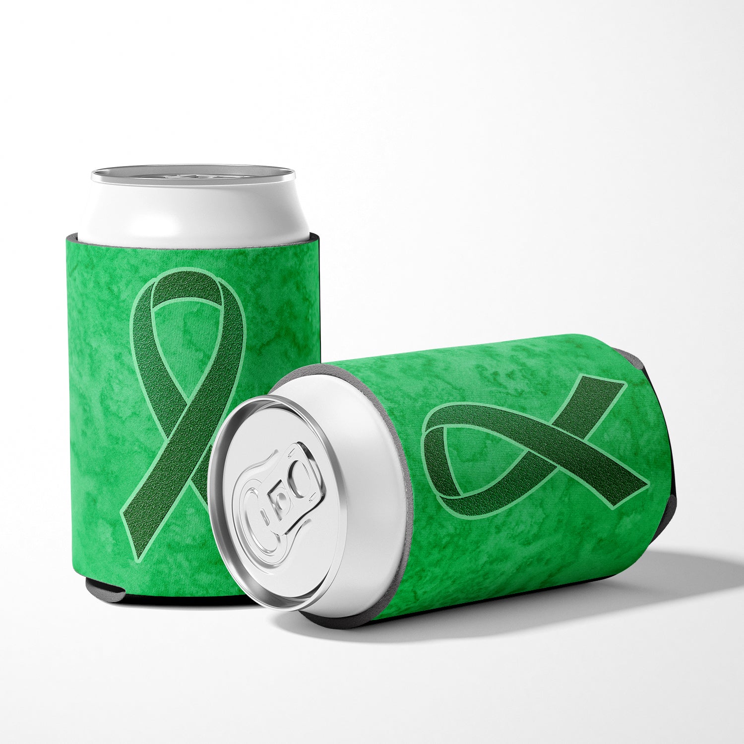 Kelly Green Ribbon for Kidney Cancer Awareness Can or Bottle Hugger AN1220CC.