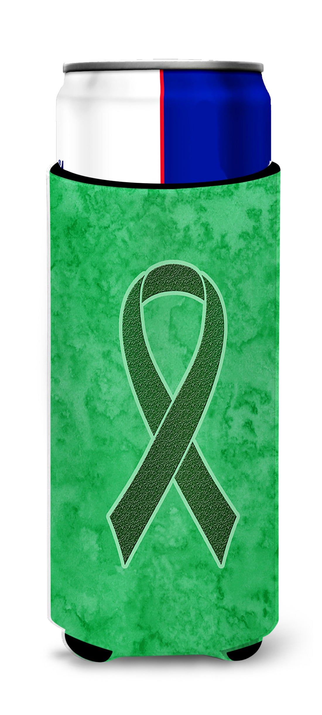 Emerald Green Ribbon for Liver Cancer Awareness Ultra Beverage Insulators for slim cans AN1221MUK.