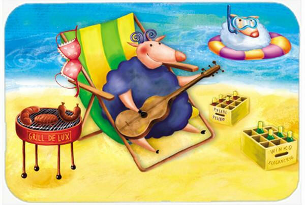 Pig Sunbathing on the Beach Glass Cutting Board Large APH0079LCB by Caroline's Treasures