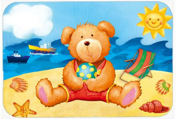 Teddy Bear on the Beach Glass Cutting Board Large APH0088LCB by Caroline's Treasures