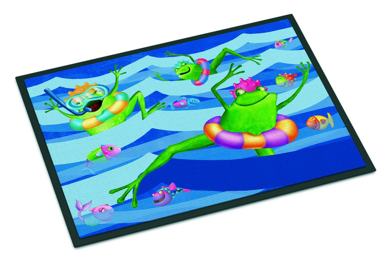 Frogs Swimming Indoor or Outdoor Mat 24x36 APH0089JMAT - the-store.com