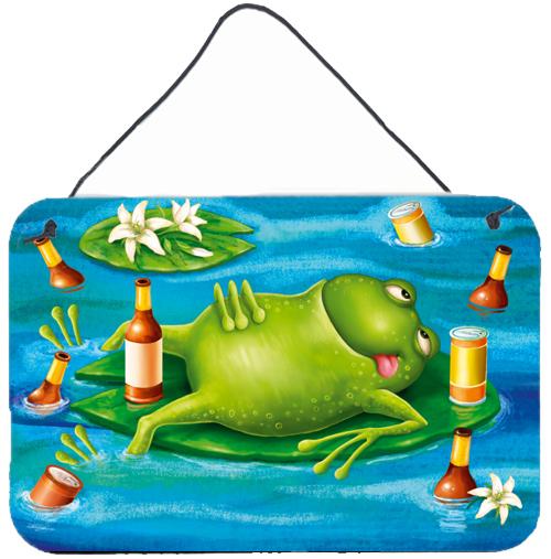 Frog Drinking Beer Wall or Door Hanging Prints APH0093DS812 by Caroline's Treasures