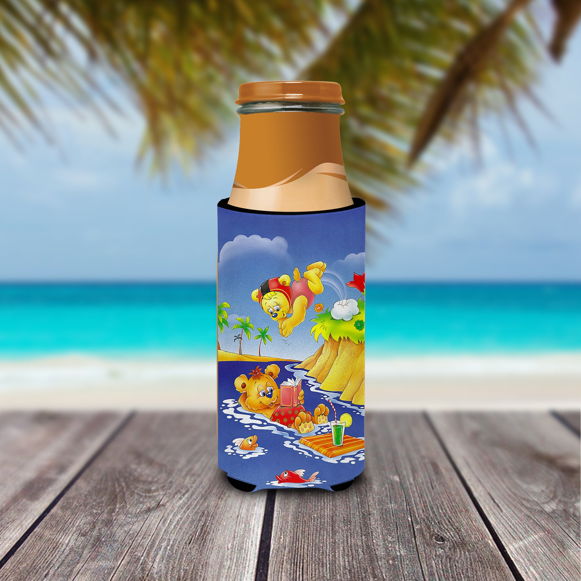 Teddy Bears Swimming and Diving  Ultra Beverage Insulators for slim cans APH0240MUK  the-store.com.