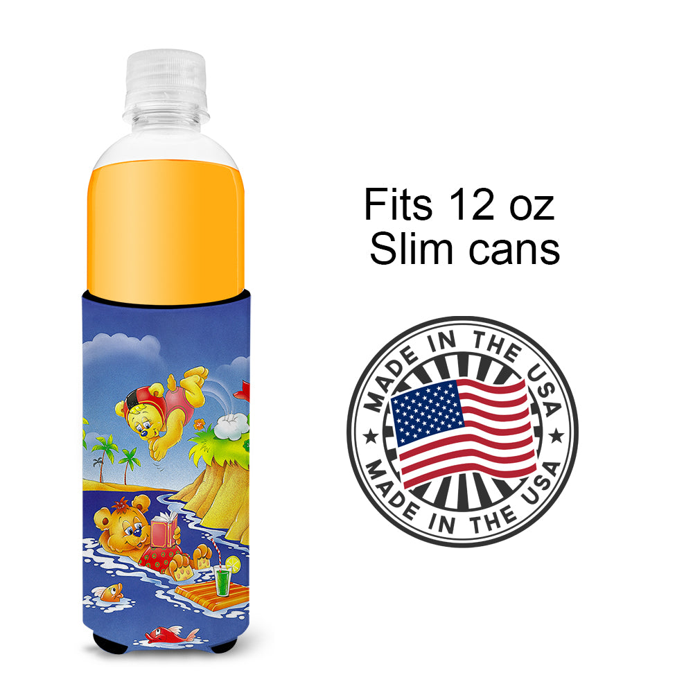 Teddy Bears Swimming and Diving  Ultra Beverage Insulators for slim cans APH0240MUK  the-store.com.