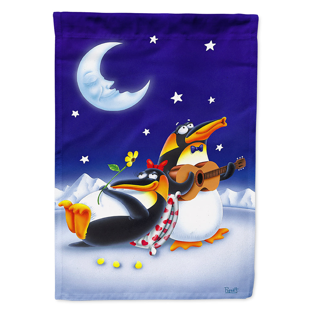 Music under the Moon Penguins Flag Canvas House Size  the-store.com.