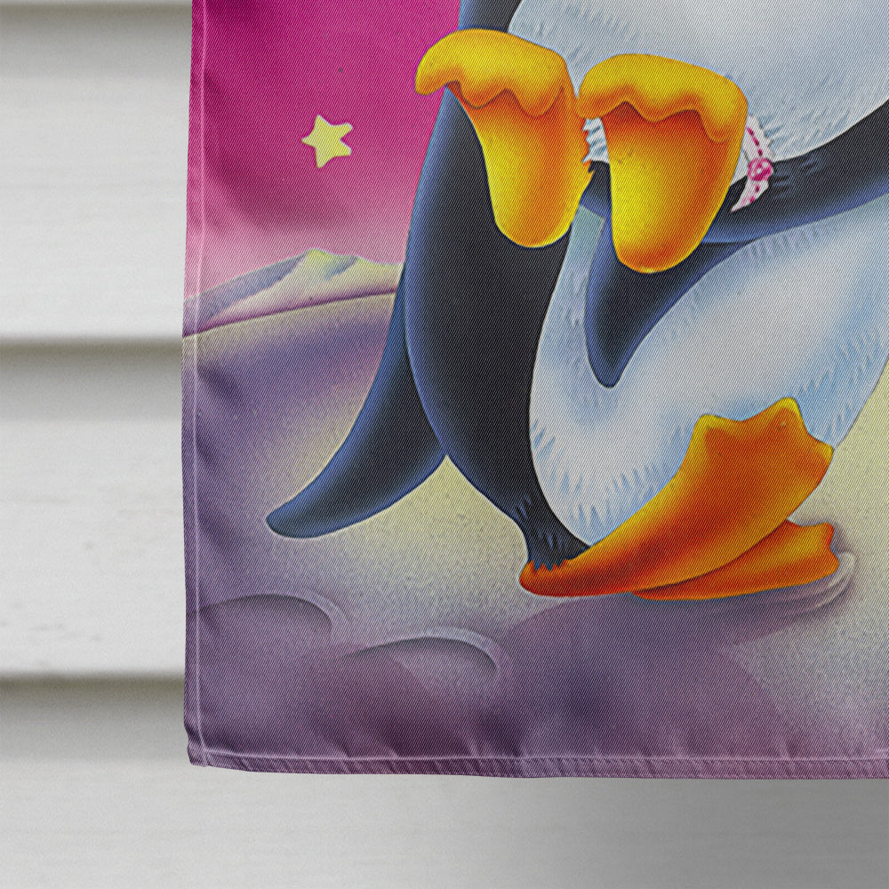 Just Married Wedding Penguins Flag Canvas House Size APH0244CHF  the-store.com.