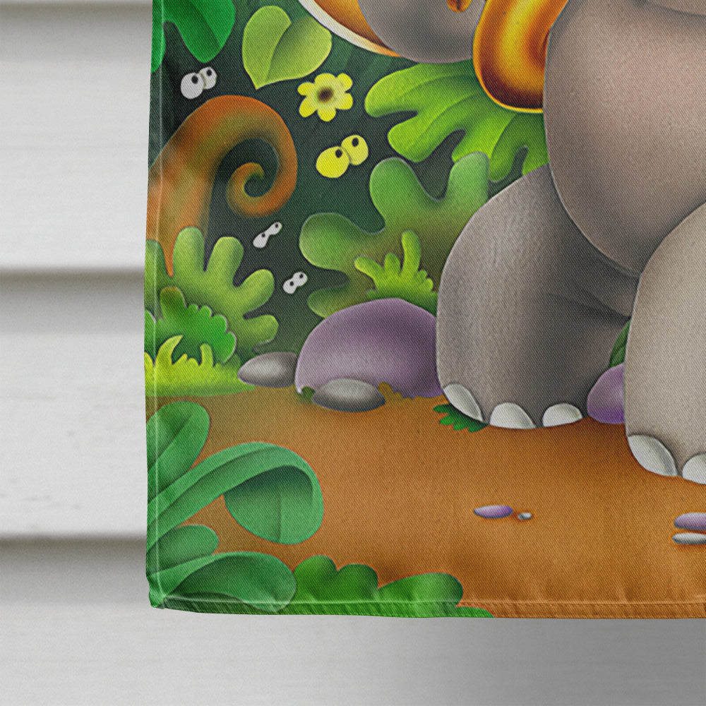 Elephant playing the Tuba Flag Canvas House Size APH0248CHF  the-store.com.