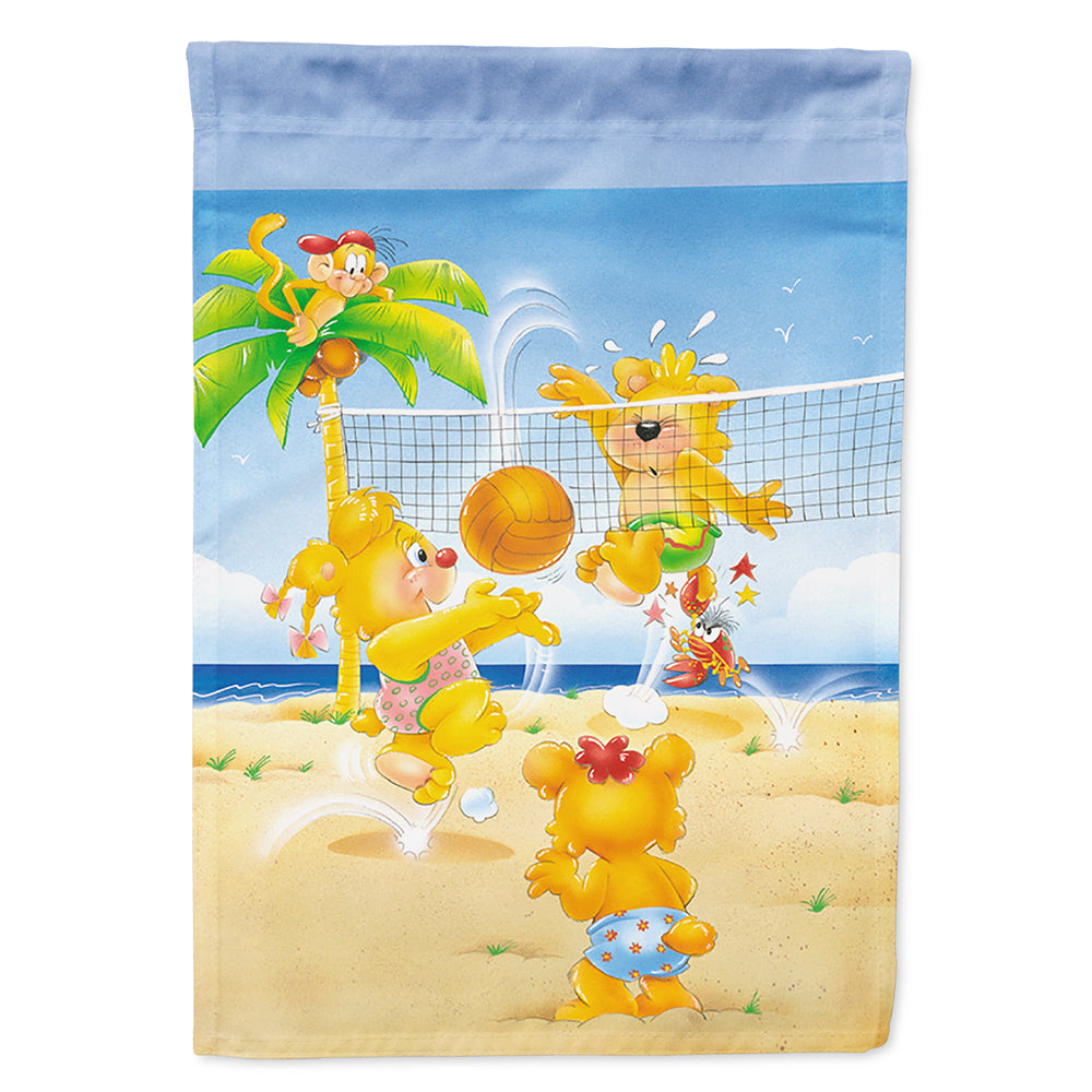 Bears playing Volleyball Flag Canvas House Size APH0389CHF  the-store.com.