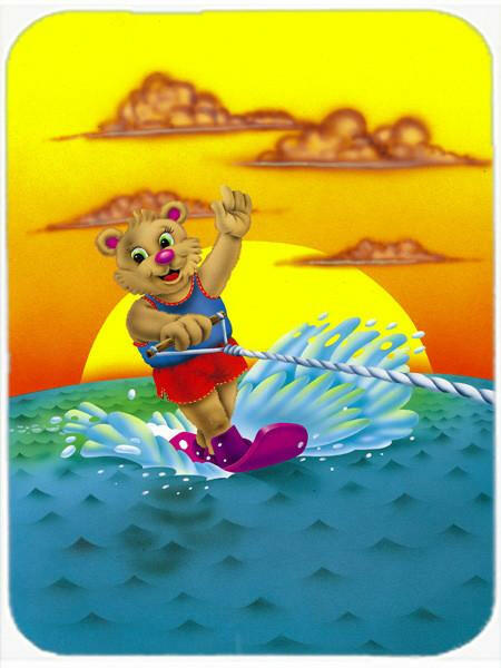 Teddy Bear Water Skiing Glass Cutting Board Large APH0415LCB by Caroline's Treasures