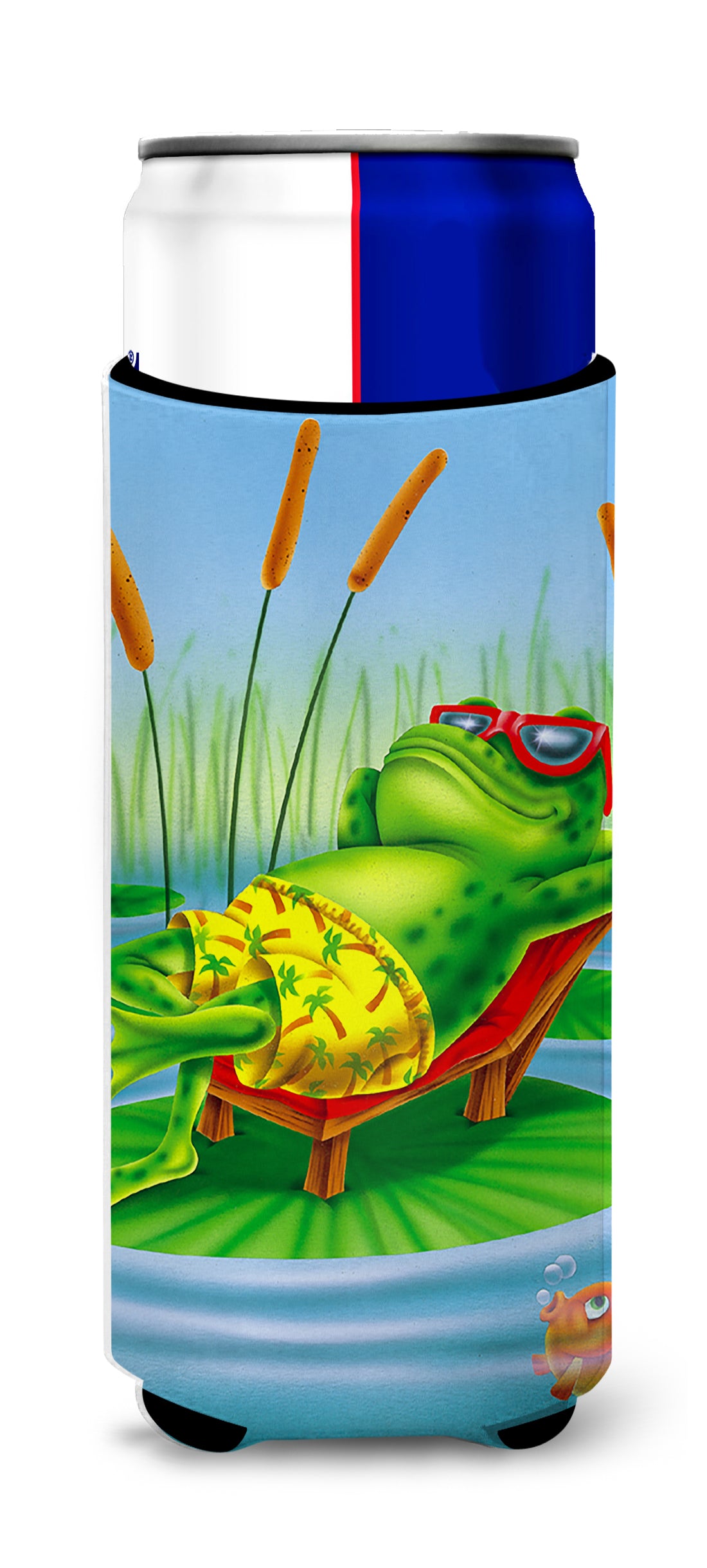 Frog Chilaxin on the Lilly Pad  Ultra Beverage Insulators for slim cans APH0521MUK  the-store.com.